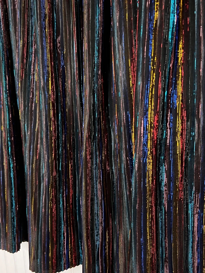 FALDA Rachel Roy para mujer 14 16 OX negra arco iris banda elástica metálica NUEVA $105 Foto 4 de 4