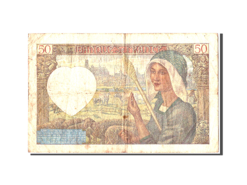 1941 FRANCE 50 FRANCS, and 1935 ITALY 10 LIRE (2 BANKNOTES, beautiful history)