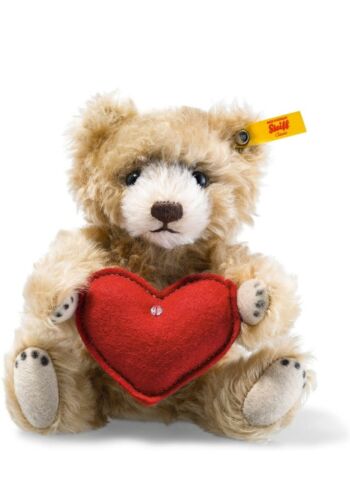 Steiff Teddybär mit Herz 18 cm braun/rot 040122 Sammlerstück