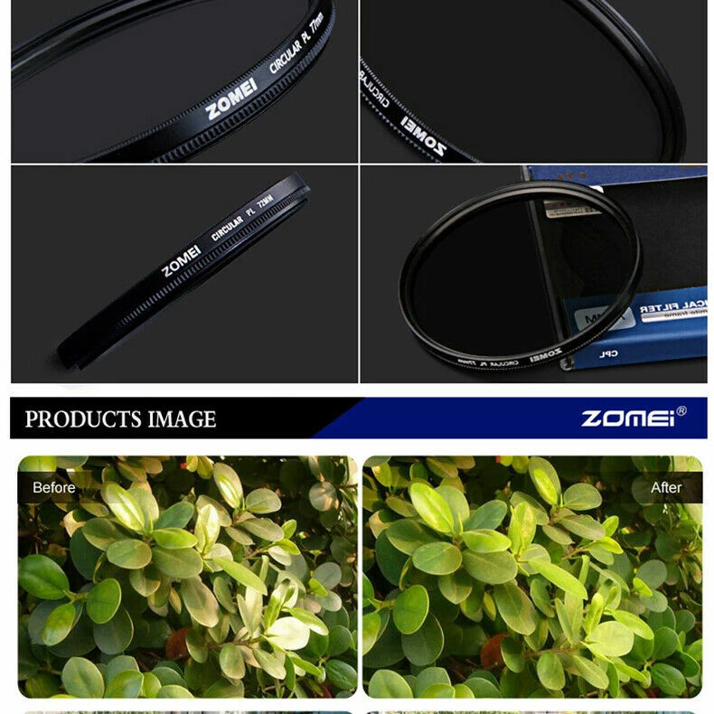 Zomei 77mm CIR-PL CPL Circular Polarizing Polarizer Filter For Canon Nikon Sony - Image 3 of 4