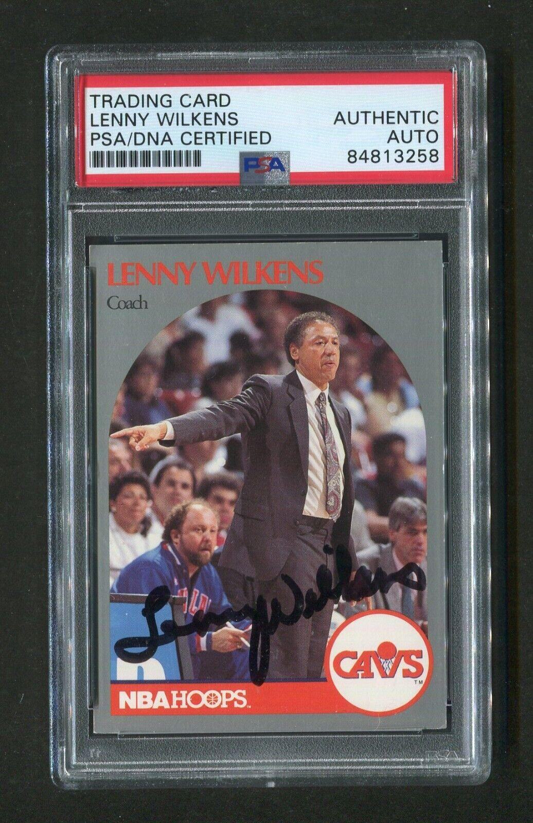 1990 Lenny Wilkens PSA/DNA Authentic Autograph Hoops Autographed Signed Basketball Card 