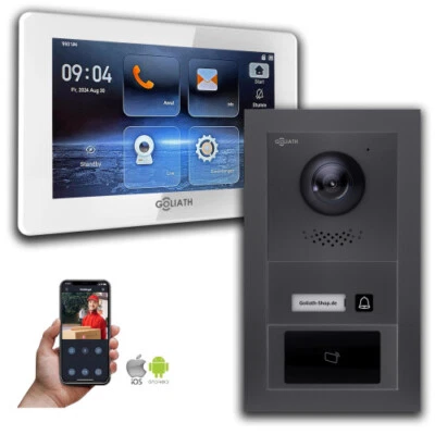 Goliath 2-Draht Video Türklingel mit Kamera RFID Anhtrazit