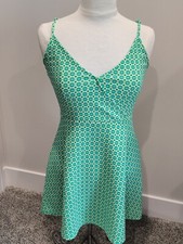 Aeropostale Green Geo Print Boho Retro Summer Sun Dress Womens Medium