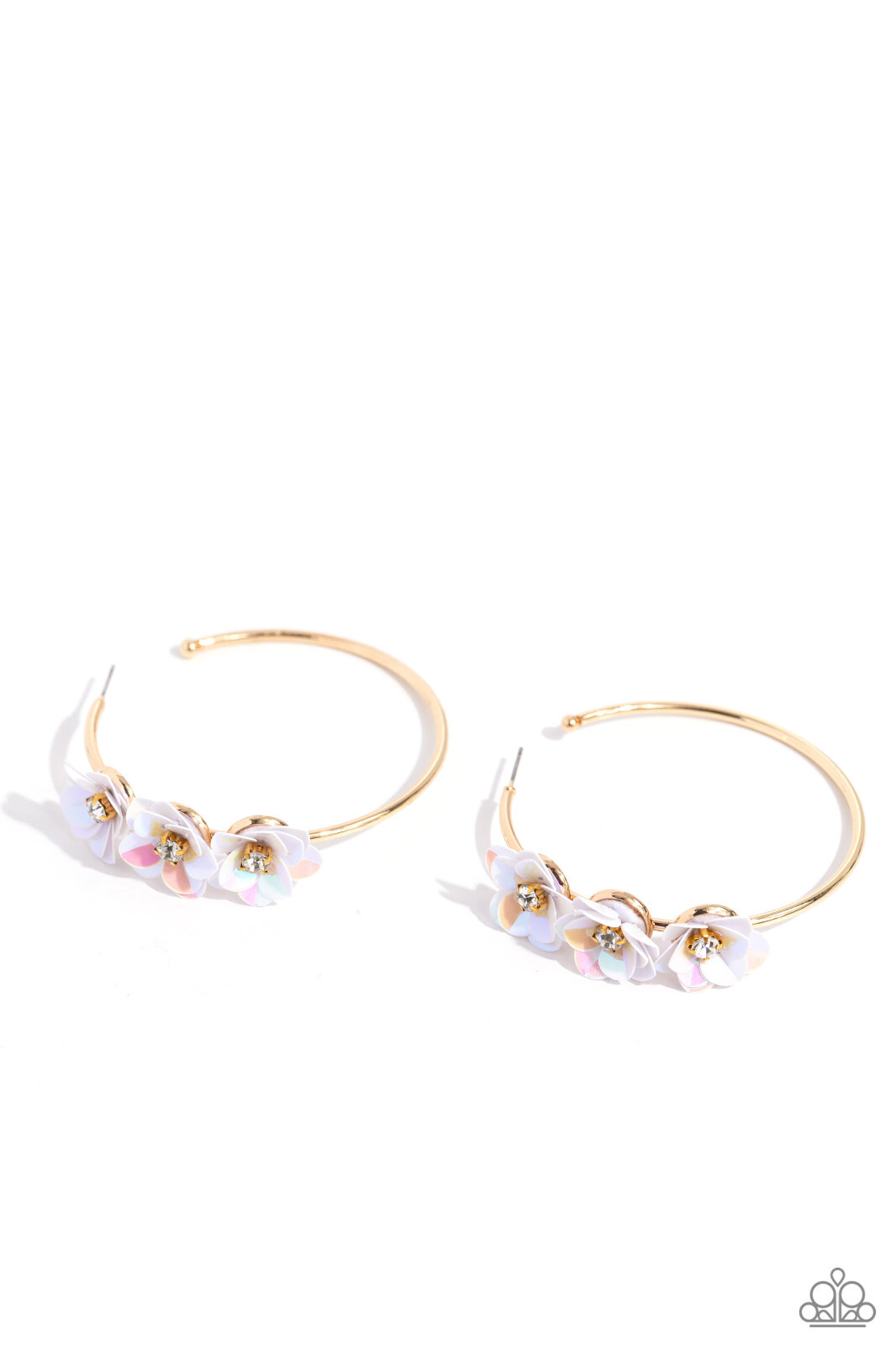 Paparazzi ~ Ethereal Embellishment Gold Hoop Earrings🌈NEW RELEASE 2024🌈