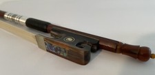Fine Violin Bow W/Decorative Frog, W/Mother Of Pearl, Brown Screw 29.5  