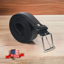 Men's Leather Jeans Belt with Single Prong Buckle Belts for Men 1.5 inch Wide
