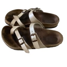 Birkenstock Women  s Mayari Strappy Sandal Sz 37 Beige Leather