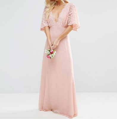 John Zack Petite Open Back Maxi Dress Fluted Lace Sleeve Size UK 10 DH9 HH  10 | eBay UK