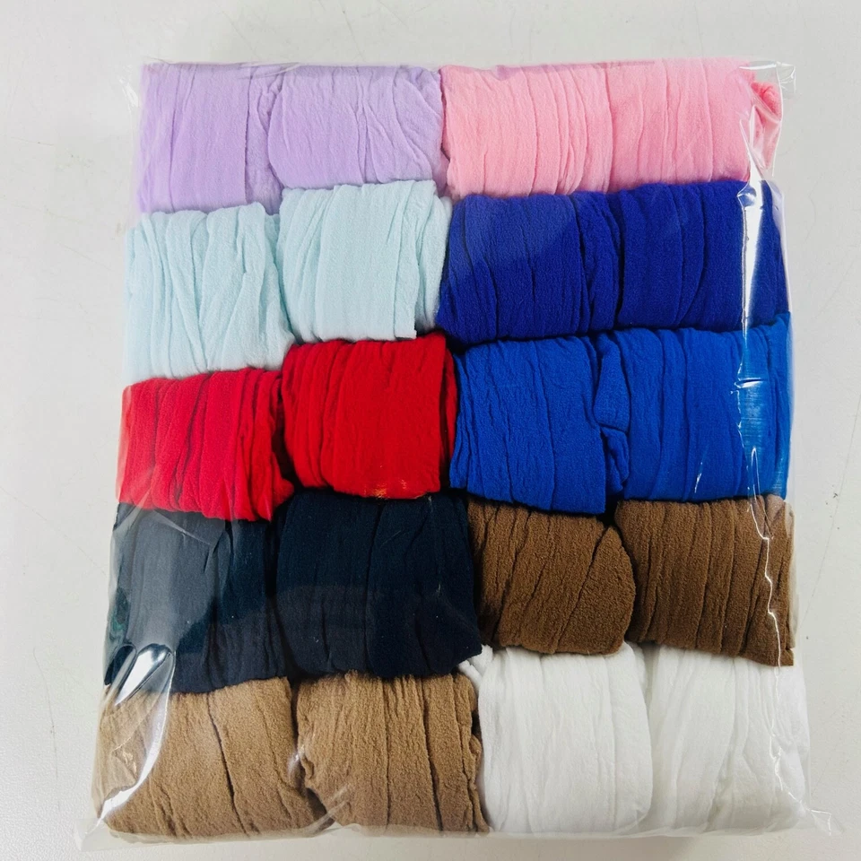 20 Pair Pack Assorted Fashion Colors Sheer Nylon Knee Highs Made In USA - Image 2 of 3