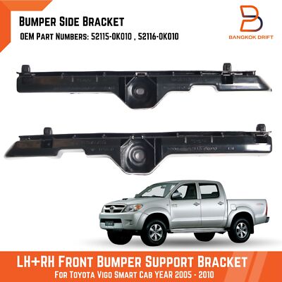 Pair Front Bumper Slide Guard Support Bracket For Toyota Hilux Vigo 2005-11 N70