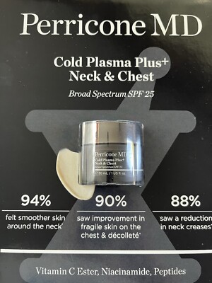 NEW Perricone MD Cold Plasma Plus+ Neck & Chest Broad Spectrum SPF 25 ( Sealed)