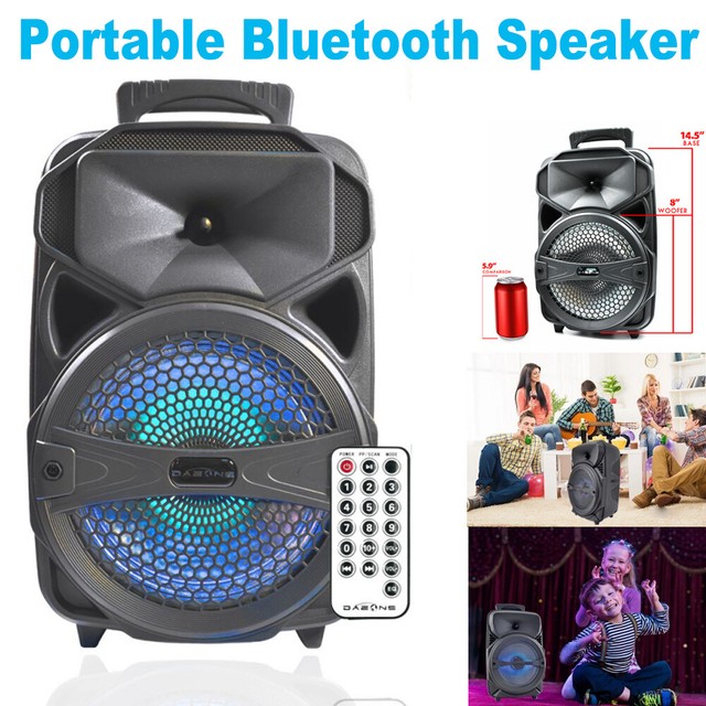 Rechargeable Bluetooth Speaker Double Woofer Heavy Bass Stereo TF AUX MP3 FM LED | eBay