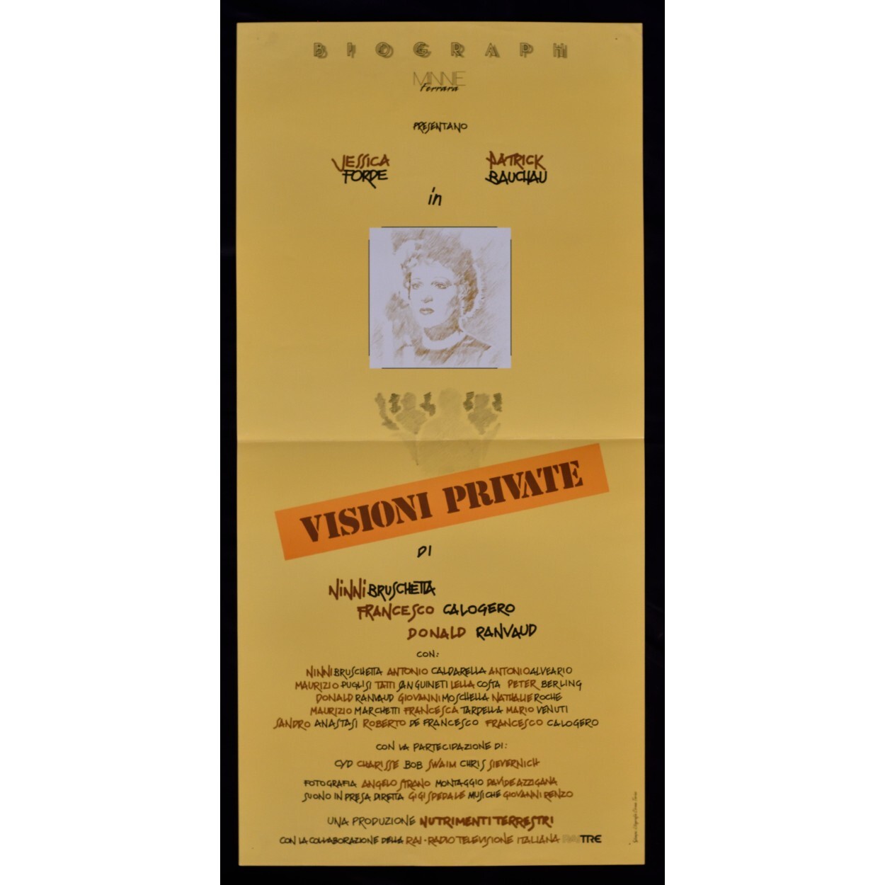 Locandina originale film Visioni private (1989) - Regia di Ninni Bruschetta