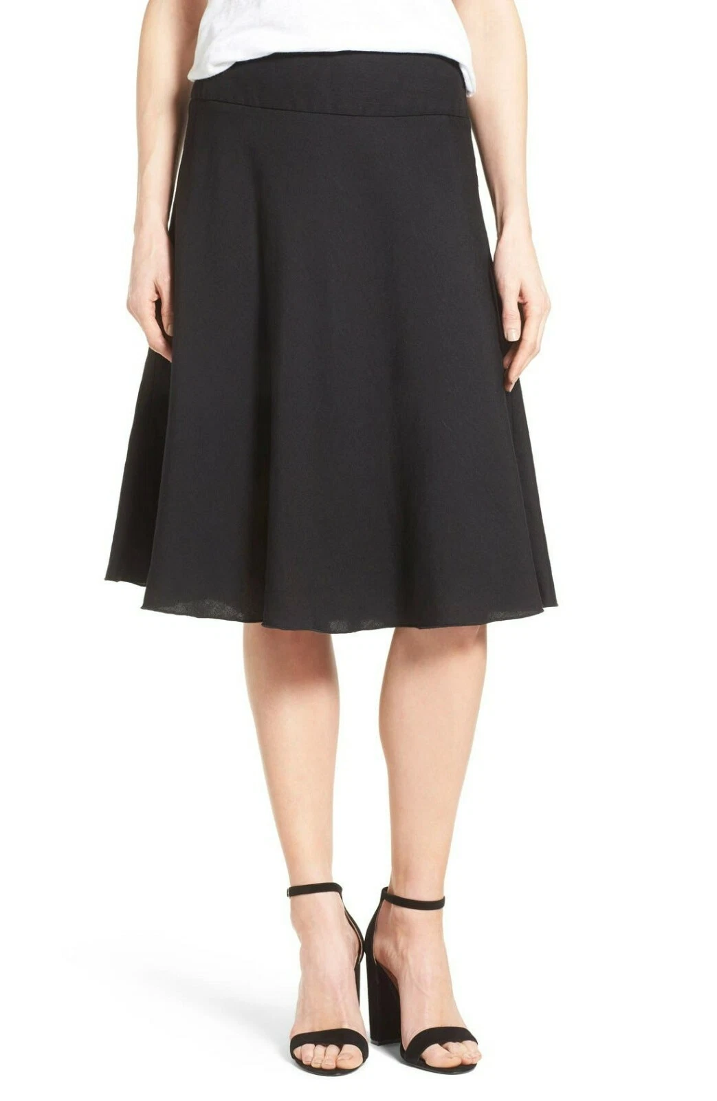 Women's Nic+Zoe Summer Fling Linen Blend Skirt, Size 12 6 - Black 11/15