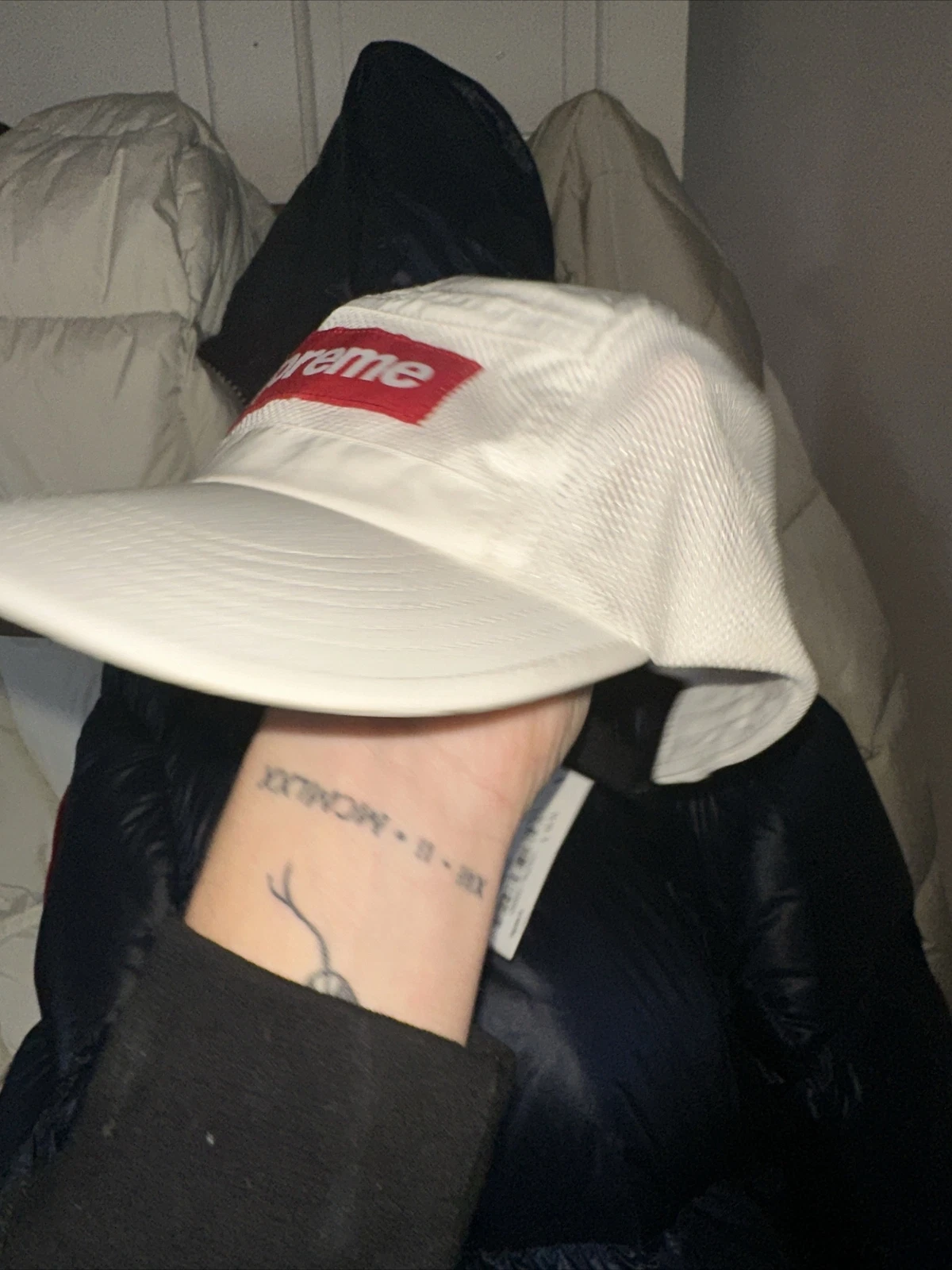 Casquette de camp en maille zippée Supreme noire FW20