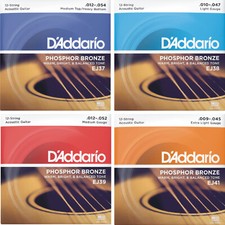 D'Addario Phosphor Bronze 12 String Acoustic Guitar Strings - choice of 4 Gauges