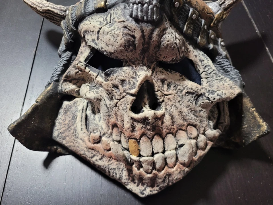 Skel Skull Warrior By Mask Illusions 2000 Made Mexico Halloween Costume Skeleton - Image 2 of 4