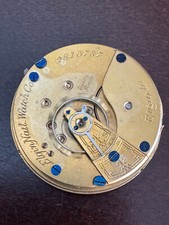 VINTAGE 18 SIZE ELGIN POCKET WATCH MOVEMENT GR. 96 KEEPING TIME GILT MOVEMENT