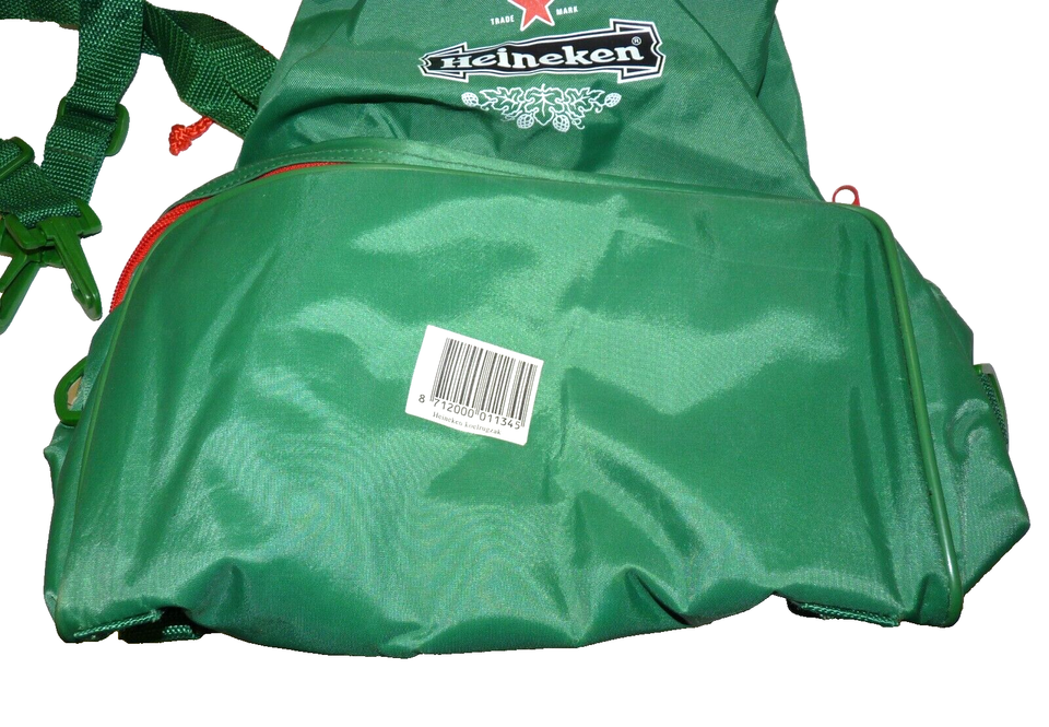NOS HEINEKEN Backpack GREEN w/ RED Trim eBay