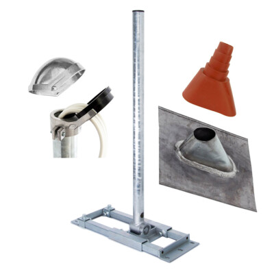 SAT LTE Dachsparrenhalter 130cm Mast Antenne Sparrenhalterung Dach Montage Set