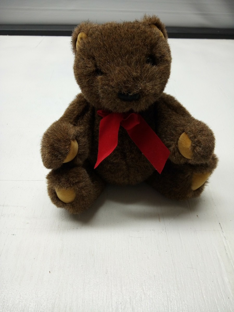 Vintage 1993 GUND Jointed Chocolate Brown Teddy Bear Plush Stuffed