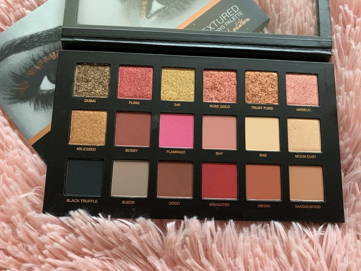 HUDA Beauty ROSE GOLD Edition Textured Eye Shadow Palette 18Colors