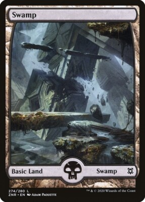 (FOIL Land Set) x20x Full Art Basic Swamp #274 (ZNR) Zendikar Rising