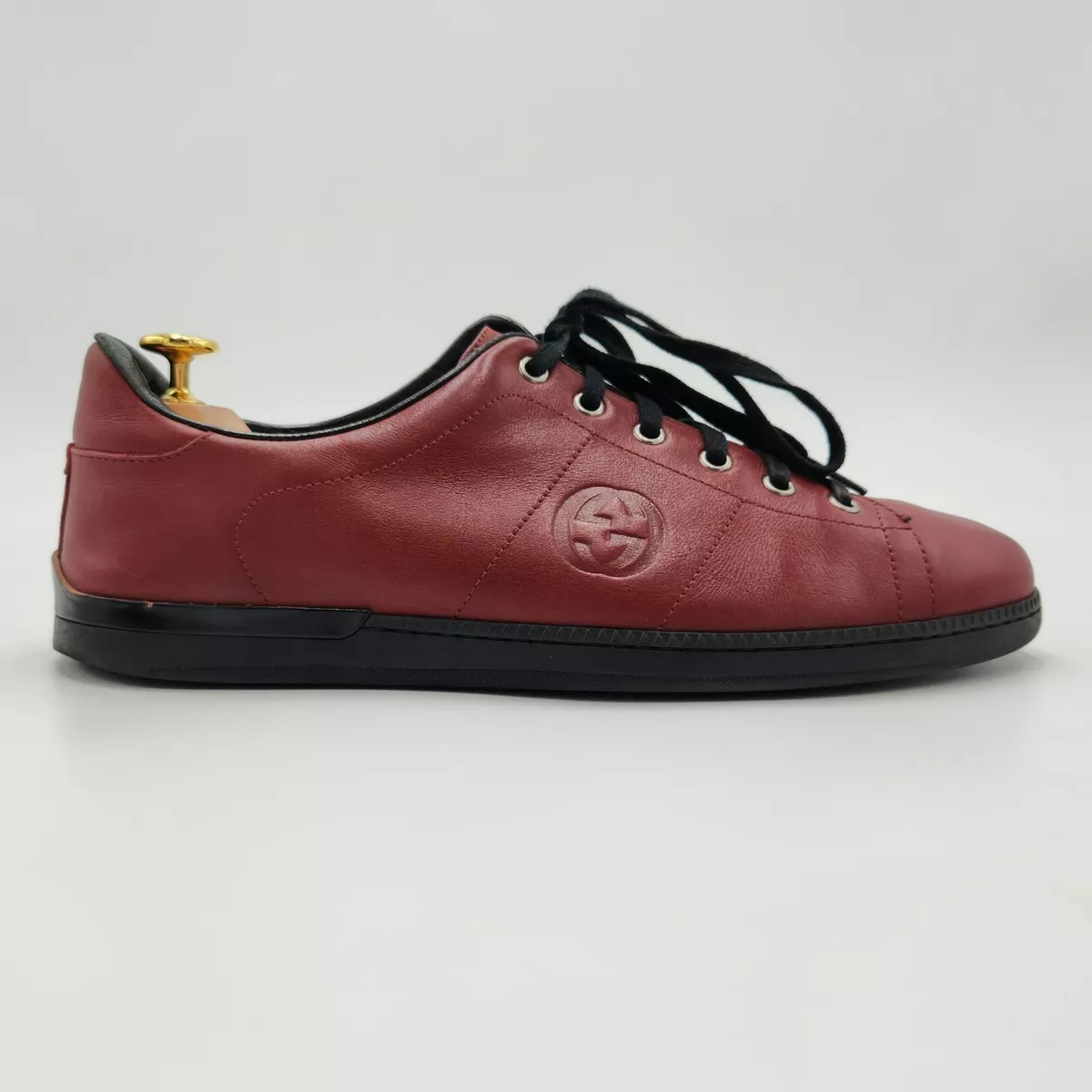 Red leather gucci best sale shoes