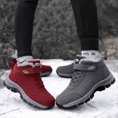Mens Fur Lined Waterproof Work Shoes Hiking Winter Outdoor Snow Boots  Walking UK UK