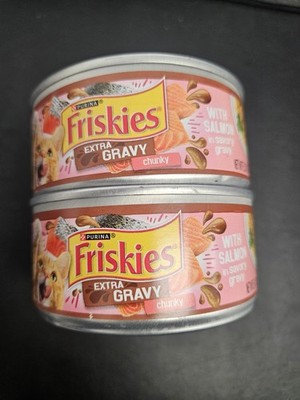 Friskies Cat Food Extra Gravy Salmon in Savory Gravy Pleasers 10 cans, 5.5 oz