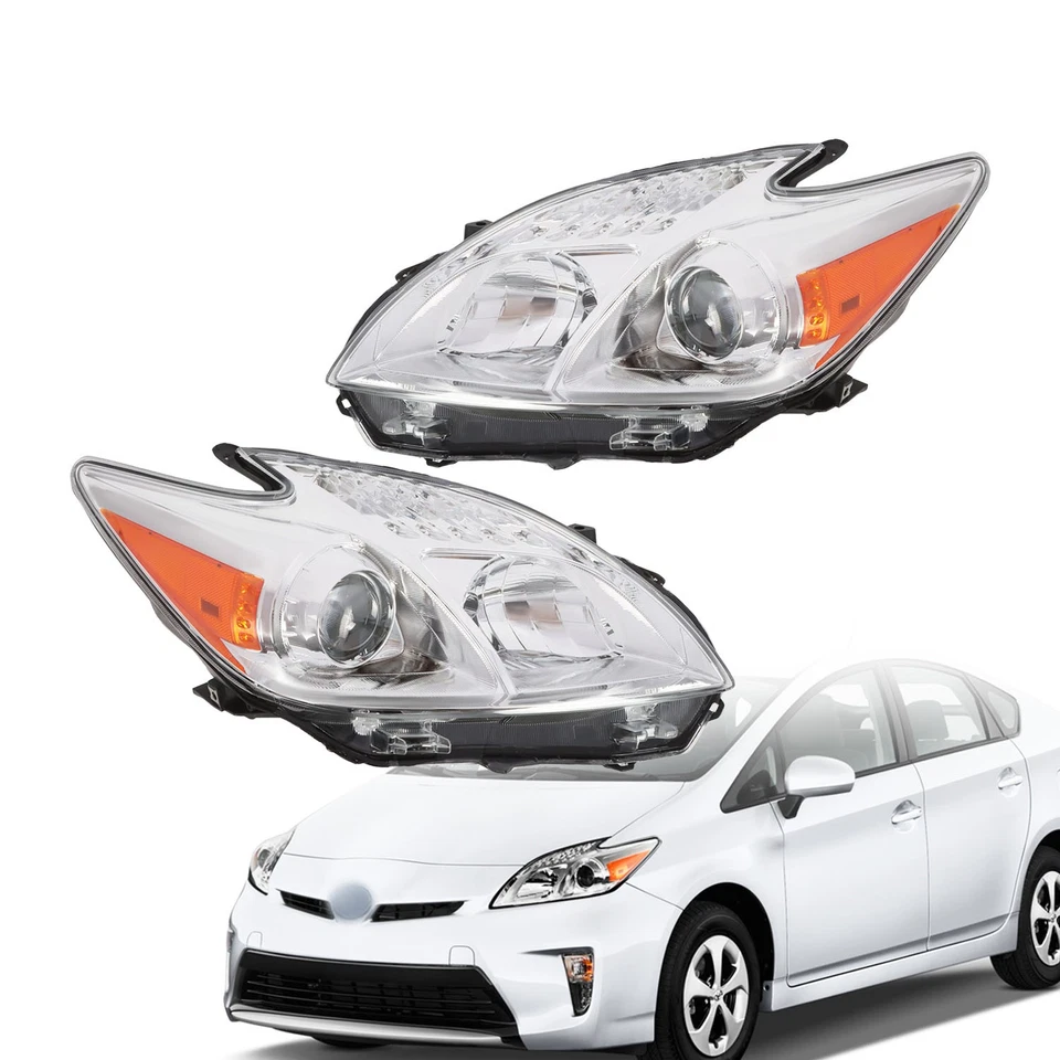 Headlights Headlamps For Toyota Prius 2010-2011 Halogen Driver&Passenger Set Foto 3 de 4