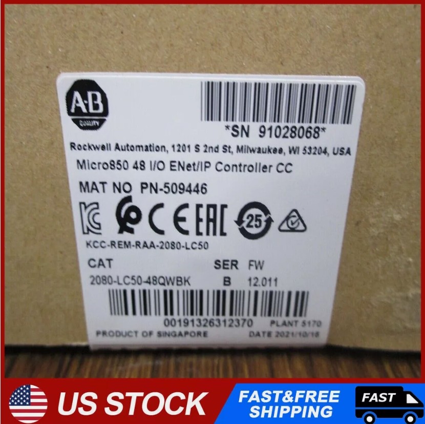 AB 2080-LC50-48QWBK Micro850 IP Controller CC Free Shipping