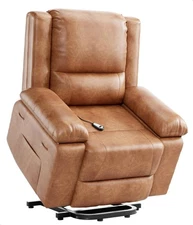 Power Lift Recliner Chair Heat Massage PU Leather Electric Lift Chair Adjustable