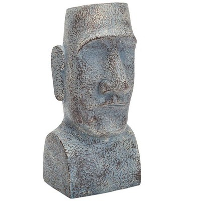 Osterinsel Stein Büste Kopf 12'' Zen Garten Ornament