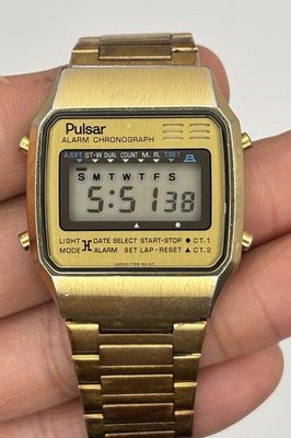 #ad 1980s Vintage Pulsar LCD Digital Watch Y759 5019 READ DESCRIPTION #8.13 $59.50