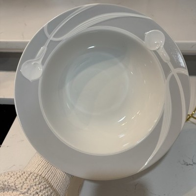 Mikasa Classic Flair Gray Serving Bowl 10.25  LDB03 Fine China Japan Tableware