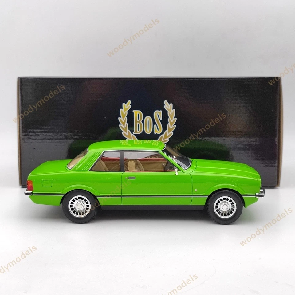 BOS 1/18 1976 Ford Taunus TC2 Ghia Green BOS167 Resin Model Car Collection Used - Image 3 of 4