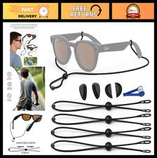 Adjustable Eyeglass Strap for Smart Glasses - 20.5" Cord Holder with Cleaning Cl