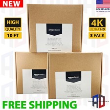  3 PACK Amazon Basics 10ft 4K HDMI Cable 2.0 Cord High-Speed 18Gbps TV PS5 Xbox