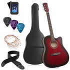 41-inch Beginner Cutaway Acoustic Guitar - Starter Kit w Gig Bag - Red