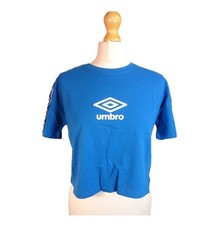 Umbro Size S 10-12 Active Style Cropped Logo T-Shirt Top Mykonos Blue: 40
