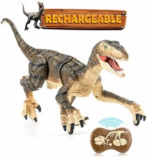 RC T-rex Dinosaur Toy with Light Sound, Rechargeable Robot for Ages 3-8 Years