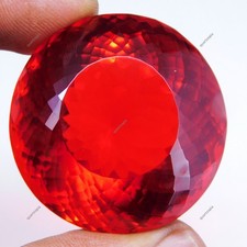 Certified 254.60Ct Natural Mexican Fire Opal Red Orange Round Cut Loose Gemstone