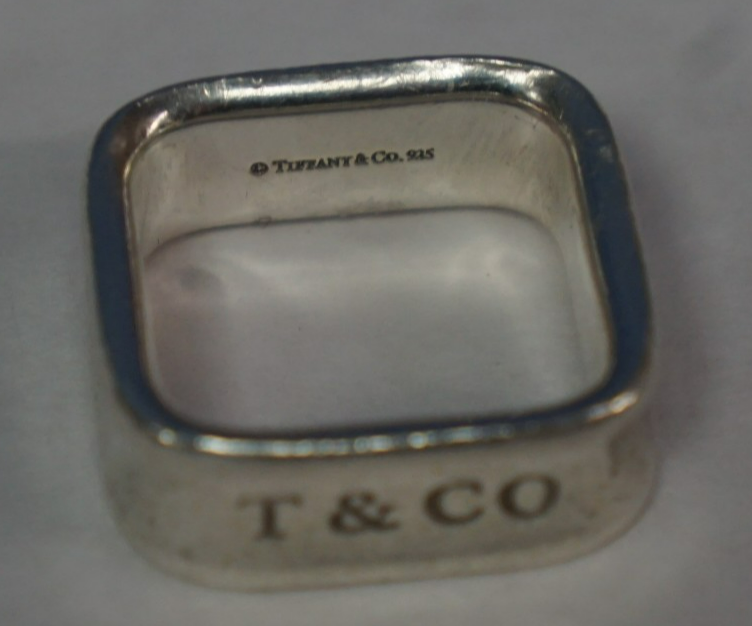 初期 Undercover Silver 925 Square Ring Tiffany & Co 1837 Square Wide Band Ring Sterling Silver 925 Size 6