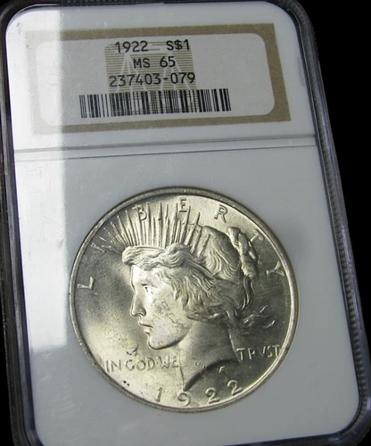 1922 Peace Dollar Silver ----  MS-65 NGC Graded Coin ---- #PP691