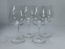 4 Each Riedel 8 1/2" Tall Crystal Stemmed Red Wine Glass
