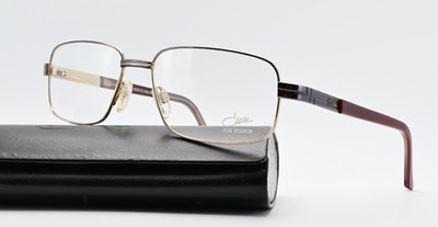CAZAL Brille 717 Col 795 56-16 140 Pure Titanium Vintage Eckig Gold Rotbraun