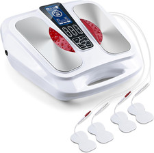 EMS Foot Massager with Heat,TENS Electronic Muscle Circulation Stimulator with 4