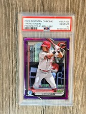 2024 Bowman Chrome Sheng-En Lin Purple Refractor 106/250 1st Prospect PSA 10