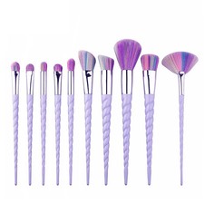 10pcs Unicorn Makeup Brushes With Colorful Bristles Handles Fantasy Makeup Brush